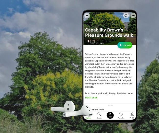 Capability Brown's Pleasure Grounds Walk, Petsworth, UK on SmartGuide digital tour guide app