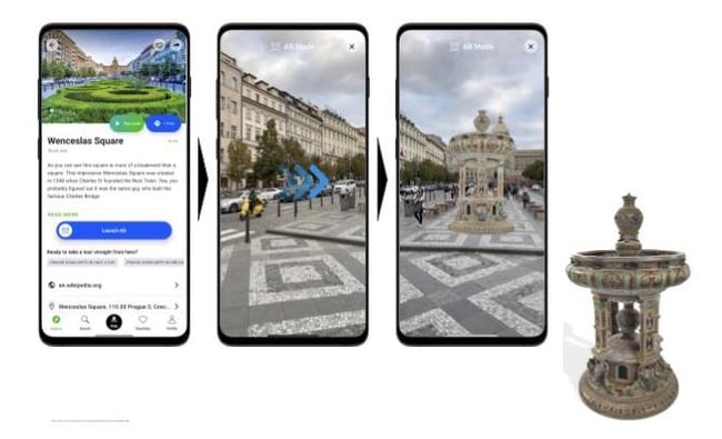 AR example - SmartGuide helps user to find geolocated object