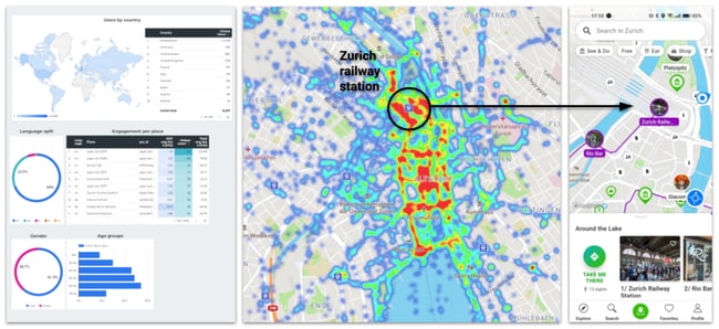 SmartGuide  heatmap example of Zurich 