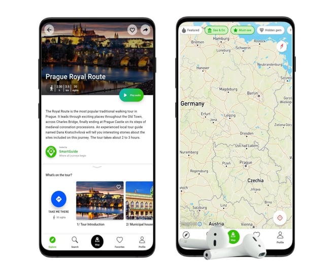 SmartGuide app screenshots of Czech  Republic