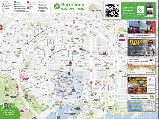 Place a QR code to the digital travel guide of your destination to a printed map