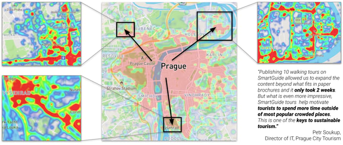 SmartGuide heatmaps helped Prague City Tourism get tourists out of the overcrowded city center