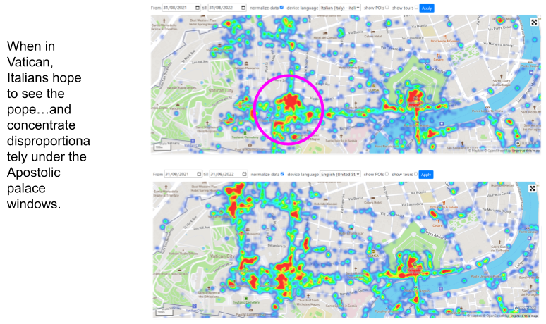 Tourist behavior in Rome based on tour guide app usage