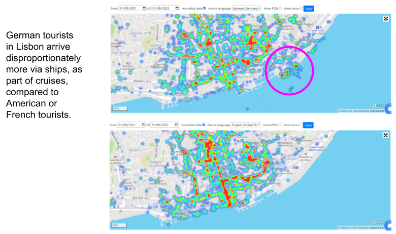 Tourist behavior in Lisbon based on audio guide app usage