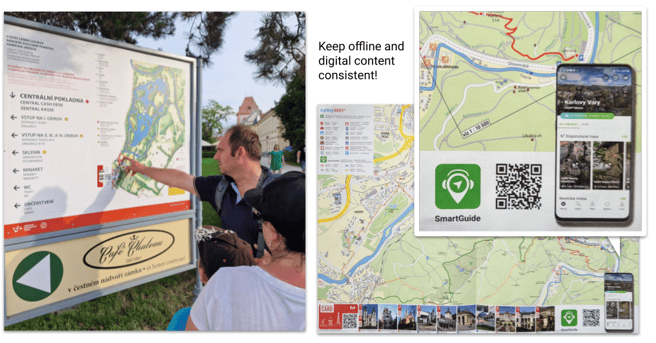 Link physical and digital map and align their content