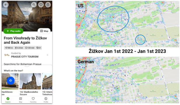 SmartGuide's GPS heatmaps