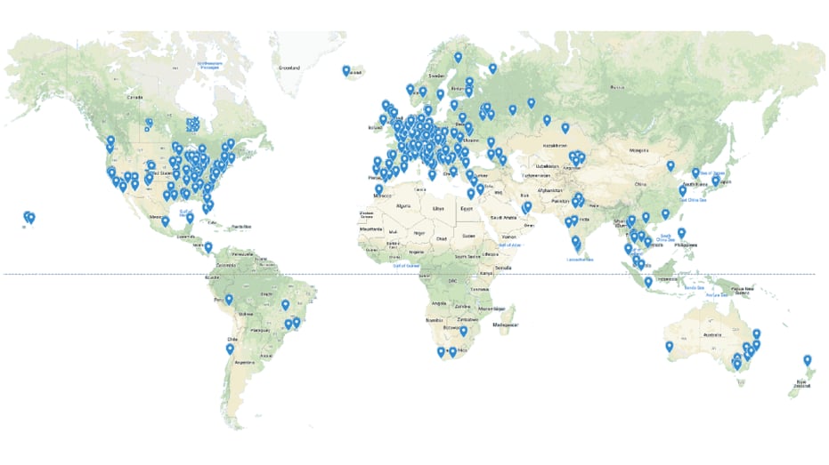 Tourist destinations on the SmartGuide audio guide platform