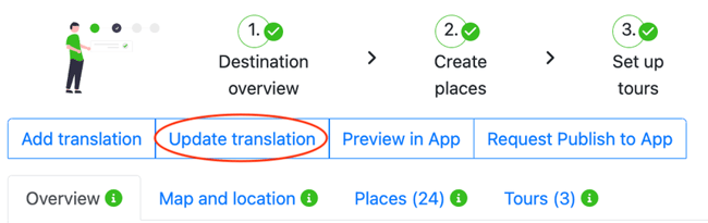 Choose the language of the destination you originally created on SmartGuide CMS