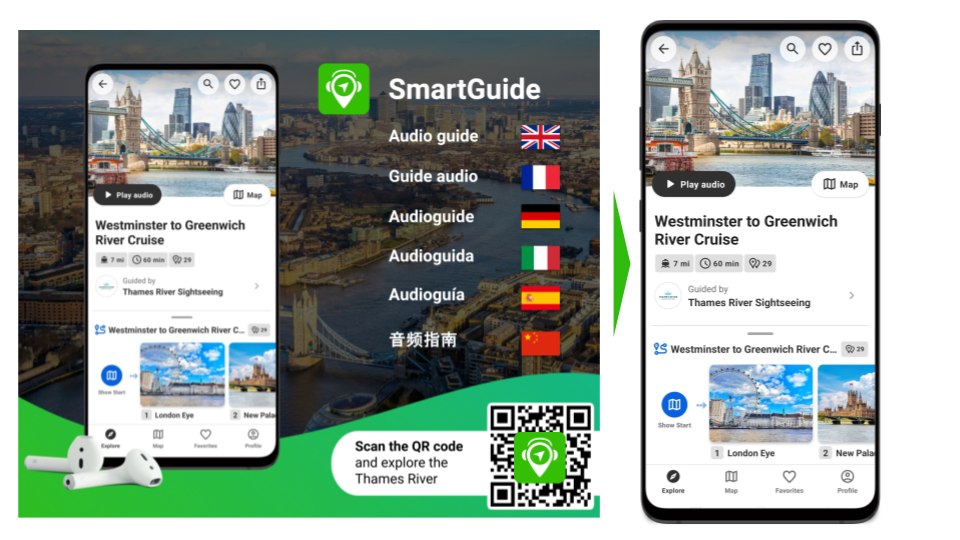 Audio guide for tour operators in 30 languages